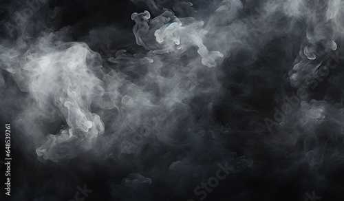 smoke is swirling in the air on a black background Generative AI