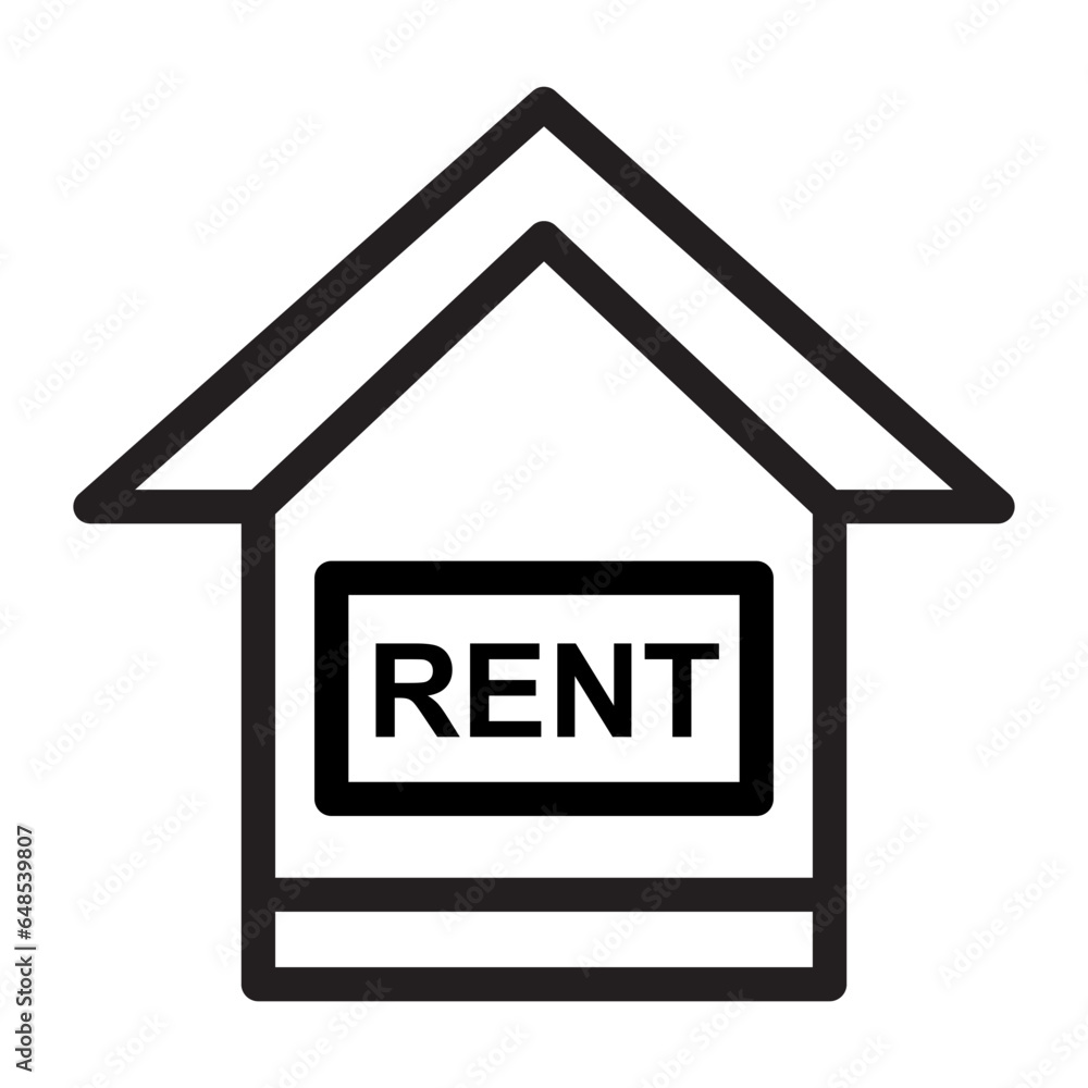 House Rent Icon: House Rent Icon: