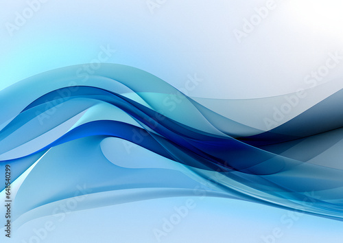 abstract blue and white waves on a light blue background Generative AI