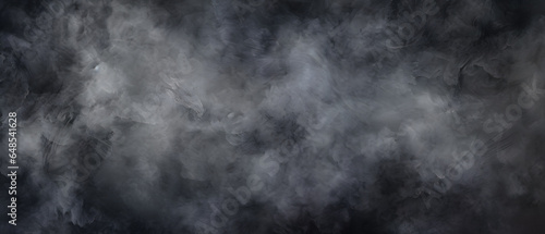 Photo smoke is rising from a black background with a white border Generative AI