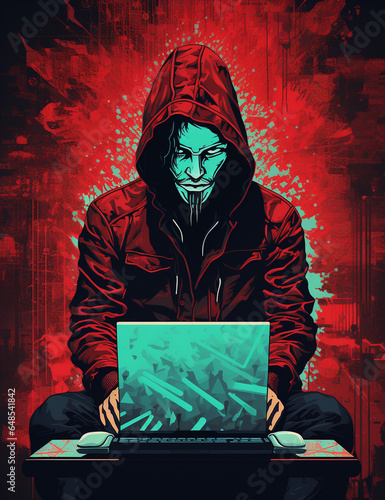a computer hacker graphic illustration