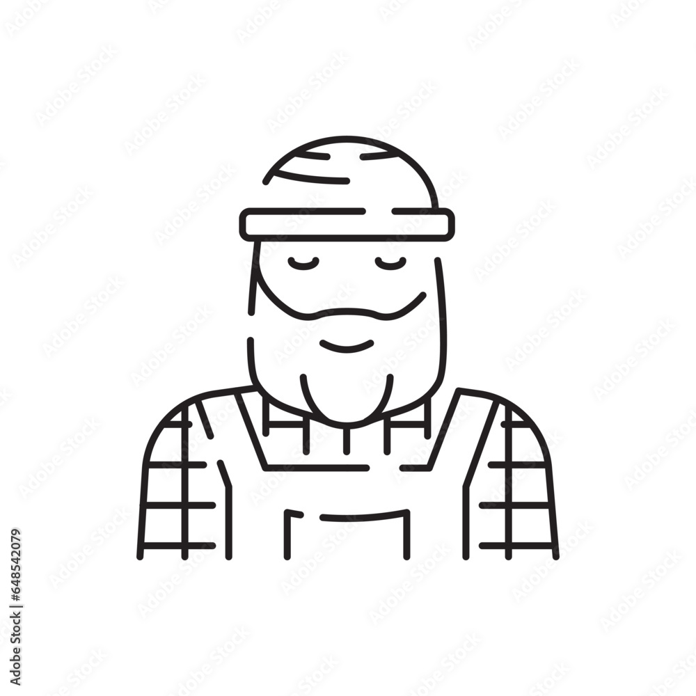 Woodcutter line icon. Log, wood, wooden icon outline style for your web design Woodcutter line icon. Log, wood, wooden icon outline style for your web design