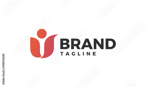 Modern and minimal U letter mark logo design for health care, medical industry, group, charity and finance