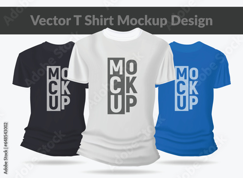 Realistic Editable Short Sleeve Vector T-Shirt Mockup Design