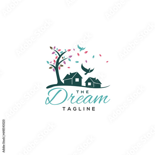Abstract home based logo design for Cottage, House, buy sell and real estate