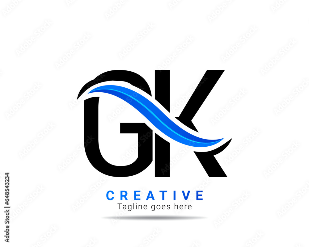Fototapeta premium Creative GK initial logo design and template. Professional GK letter logo design brand identity