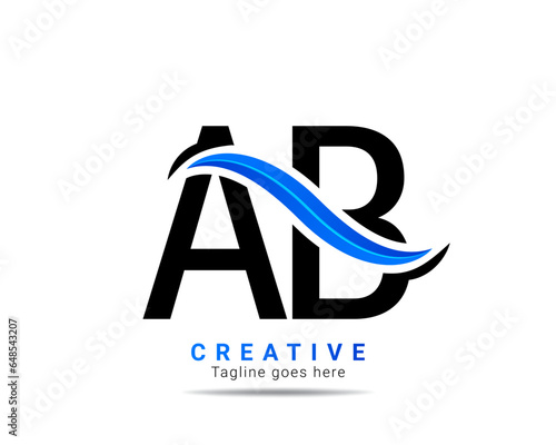 Creative AB initial logo design and template. Professional AB letter logo design brand identity