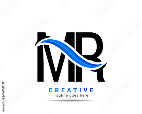 Creative MR initial logo design and template. Professional MR letter logo design brand identity