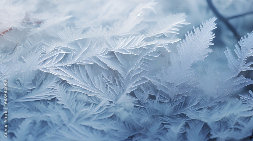 Beautiful background image of hoarfrost close-up