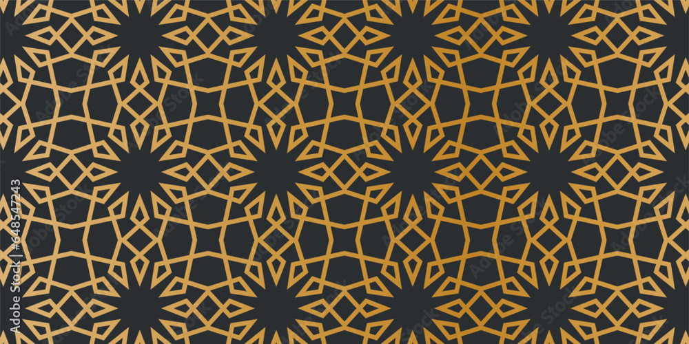 Islamic ornament vector , persian motiff . 3d ramadan islamic round pattern elements . Geometric circular ornamental arabic symbol vector . Gold background See Less