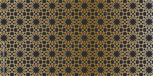 Islamic ornament vector , persian motiff . 3d ramadan islamic round pattern elements . Geometric circular ornamental arabic symbol vector . Gold background See Less