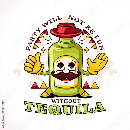 Tequila bottle, party time. Great for logos, mascots, t-shirts, stickers and posters