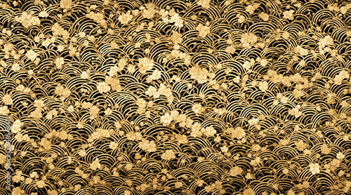 波模様の和風背景素材