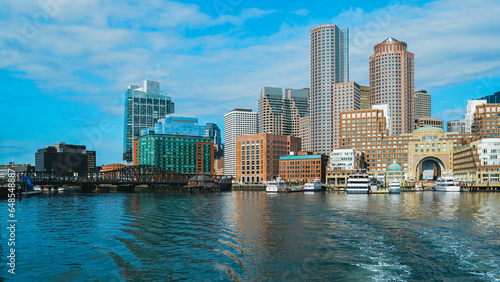 Billede på lærred Boston skyline and harbour