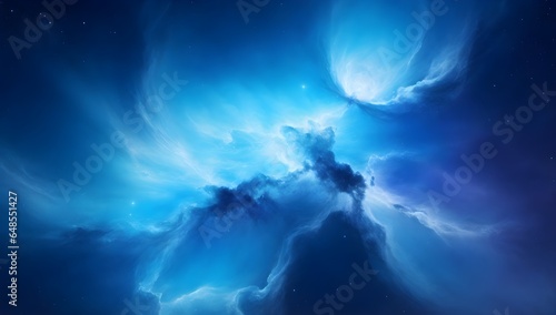 Stunning Abstract Blue Nebula in the Cosmic Expanse