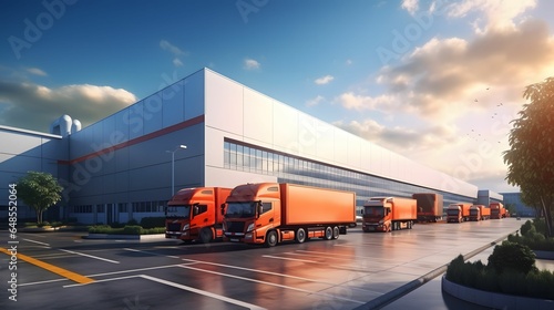 Fotografia Large logistic business transport warehouse dock station