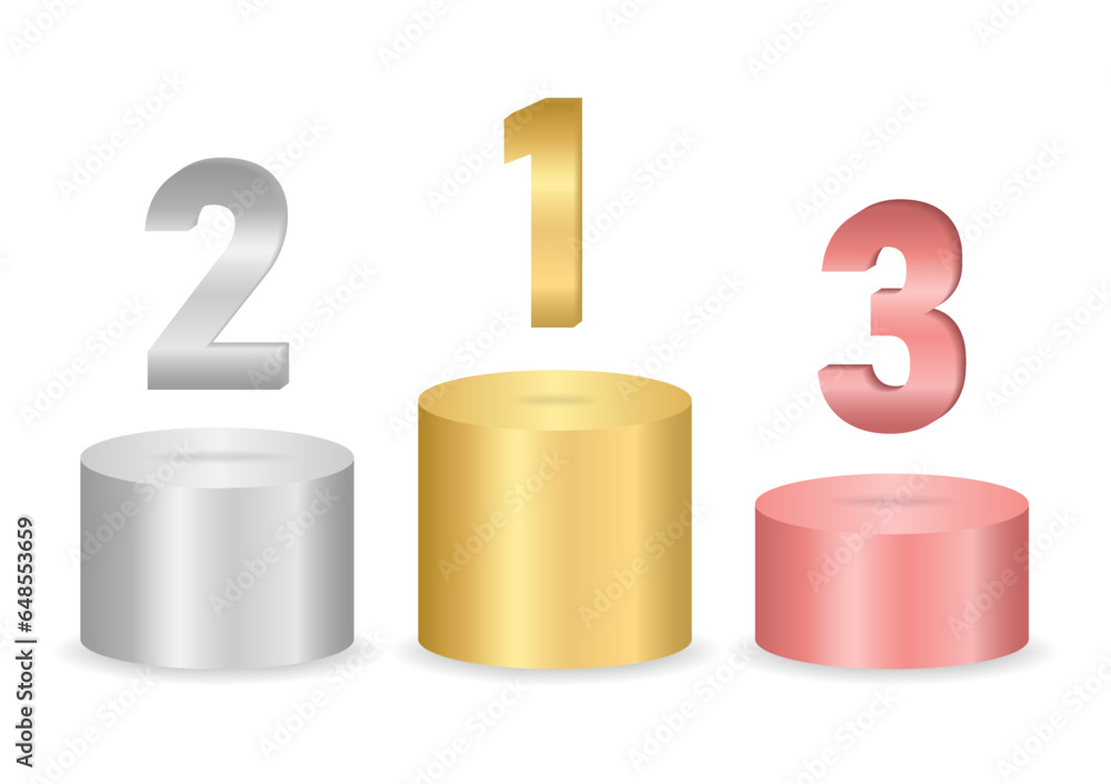 Stage Podium or Award Winners Podium with Ranking for First, Second and ...