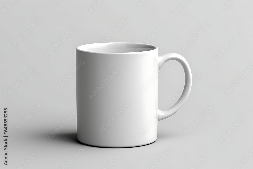 Obraz premium White mug mockup on a white background. 3d rendering.