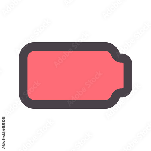 empty battery flat line icon