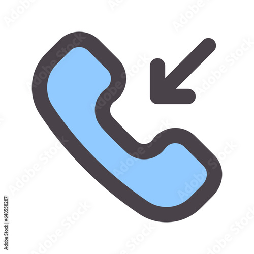 incoming call flat line icon
