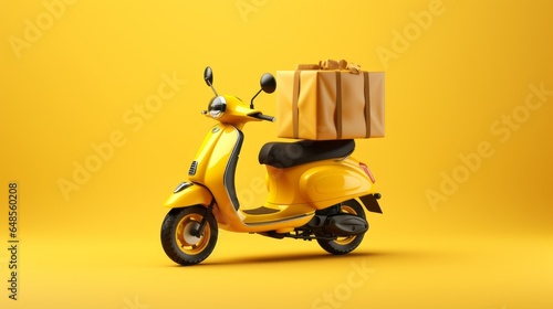  Scooter express delivery service Yellow motor bike