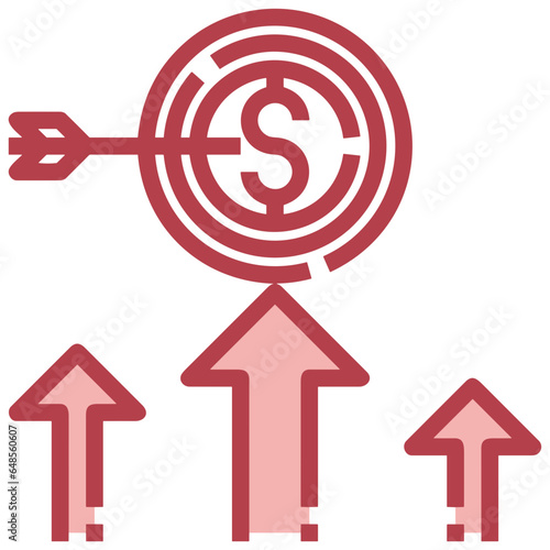 Business target success icon symbol vector image. Illustration of the arrow focus goal strategy design image