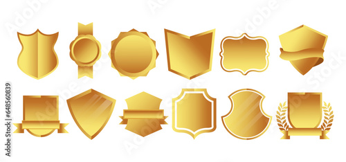 Set of golden awards element design illustration	