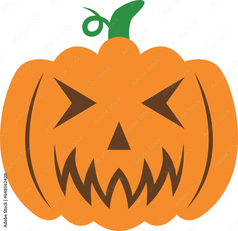 Creepy orange halloween pumpkin vector icon Creepy orange halloween pumpkin vector icon