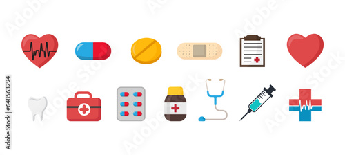 Medical and healthcare element vector collection
