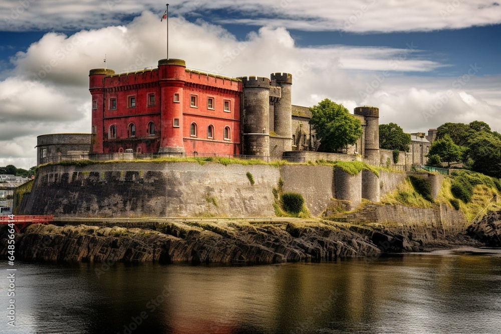Historic fortress in Cork, Ireland. Generative AI
