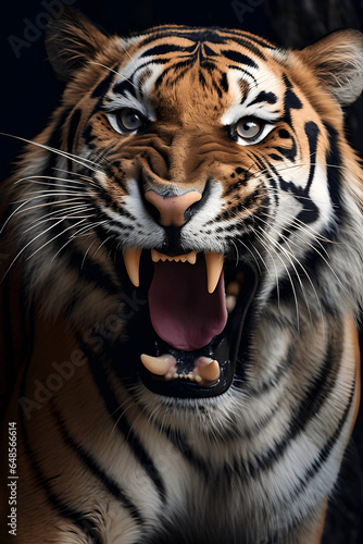 tigre de bengala con la boca abierta