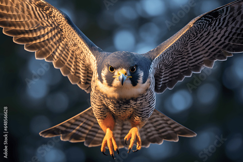 halcón volando contra la cámara © cuperino