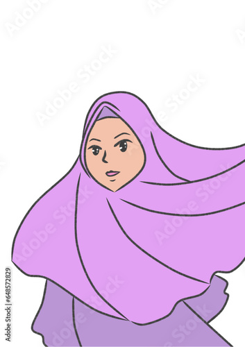 Woman in pink hijab