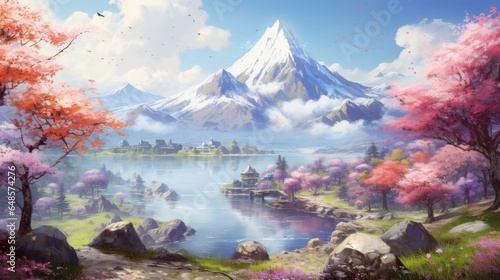 Beautiful Japan Mountain Range Game Art © Damian Sobczyk
