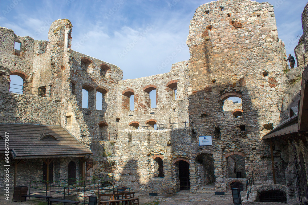 Ruins of medieval castle in Ogrodzieniec -  Eagle's Nest Trail in Ogrodzieniec Poland