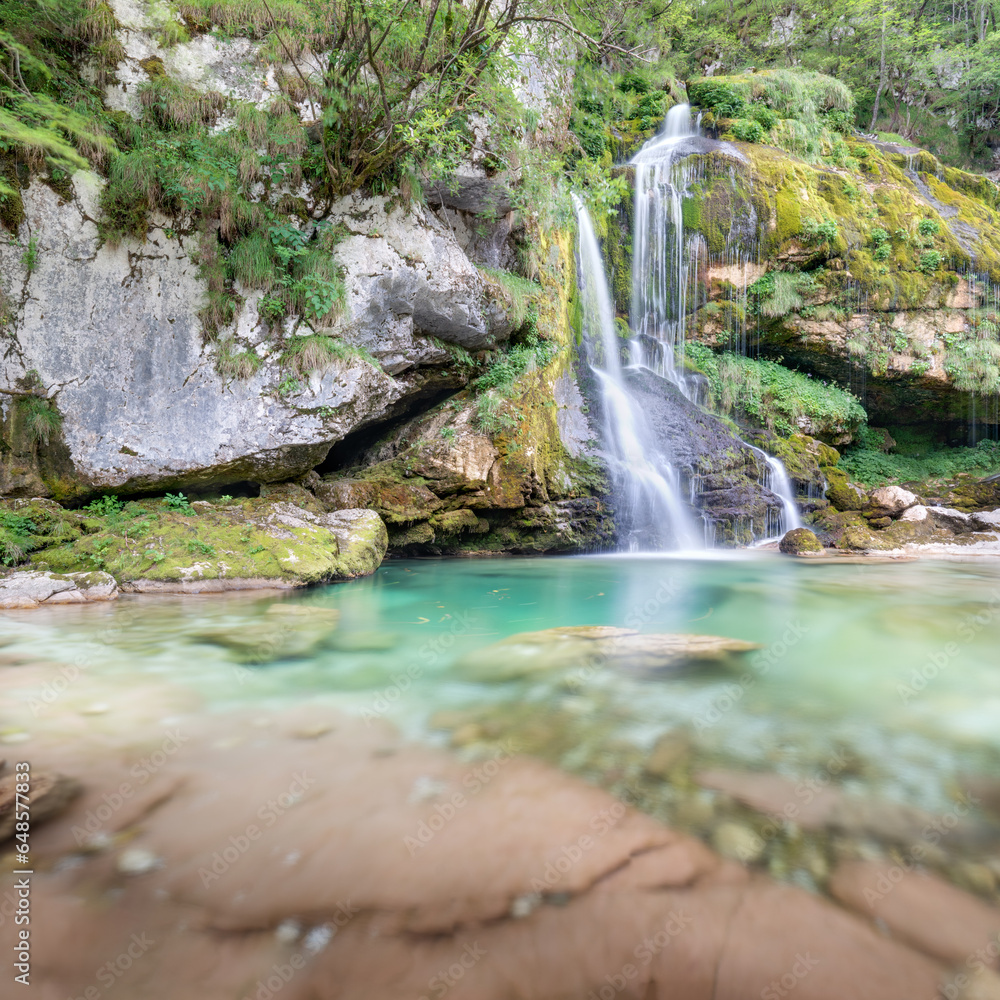 The Virje waterfall - Soča Valley - Slovenia The Virje waterfall - Soča Valley - Slovenia