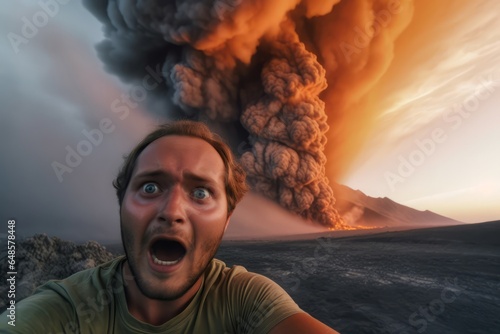 Selfie volcano. Generate Ai