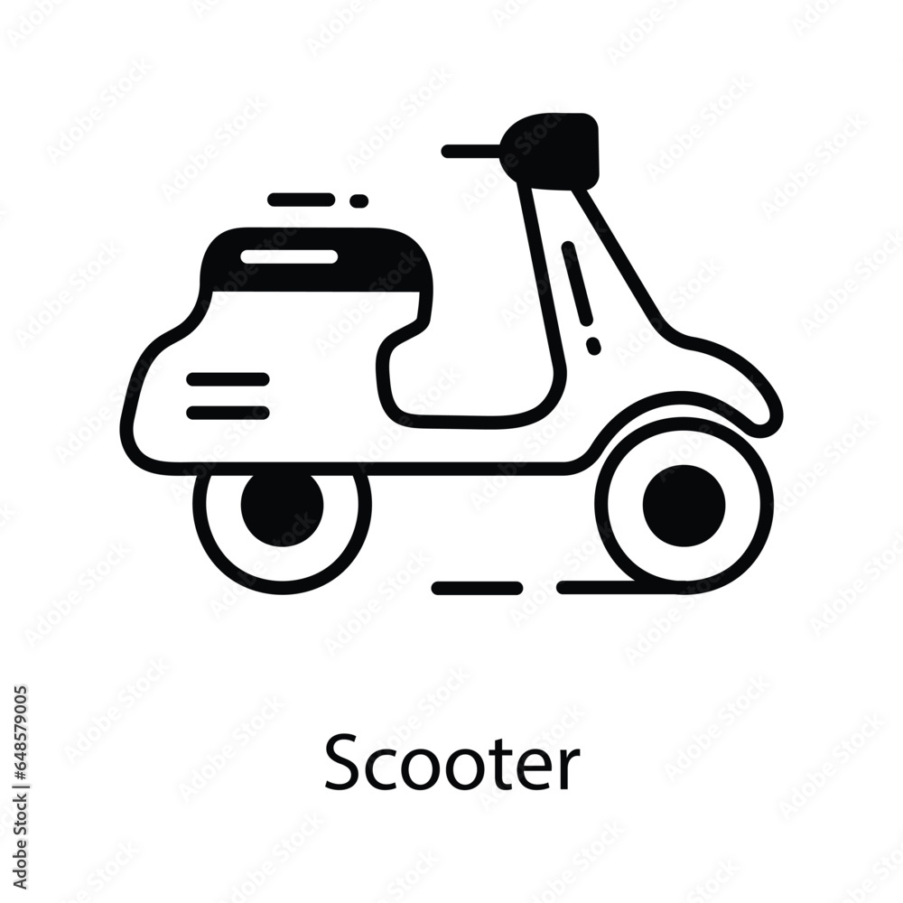 Scooter doodle Icon Design illustration. Travel Symbol on White background EPS 10 File Scooter doodle Icon Design illustration. Travel Symbol on White background EPS 10 File