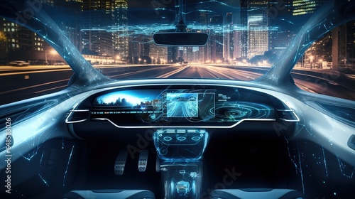 Autonomic vehicle. autonomous vehicle. the head-up display. technology for automobiles. generative ai 