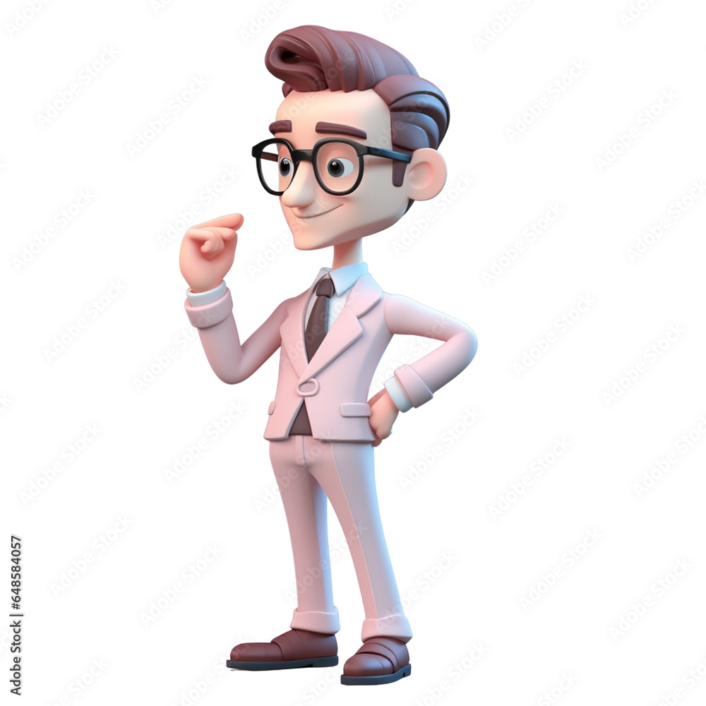 3D scientist with glasses