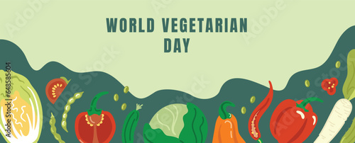 Vector world vegetarian day illustration