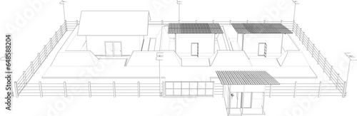 3D illustration of building project