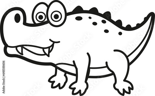 Illustration black and white alligator
