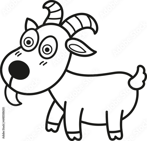 Illustration black and white goat