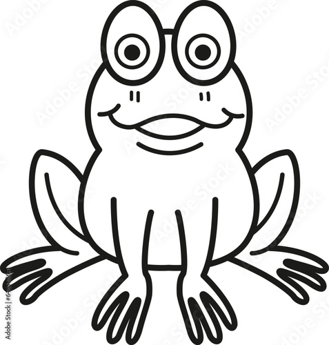 Illustration black and white frog