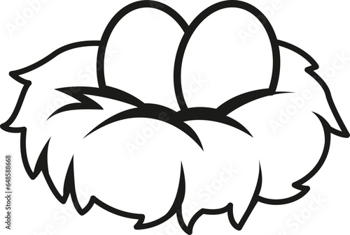 Illustration black and white eggs