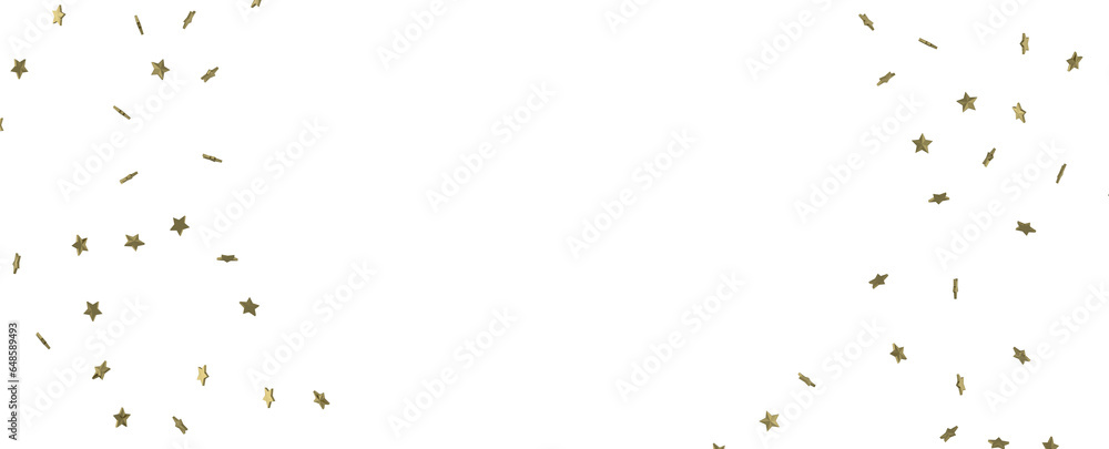 Fototapeta premium XMAS Stars - Banner with golden decoration. Festive border with falling glitter dust and stars.