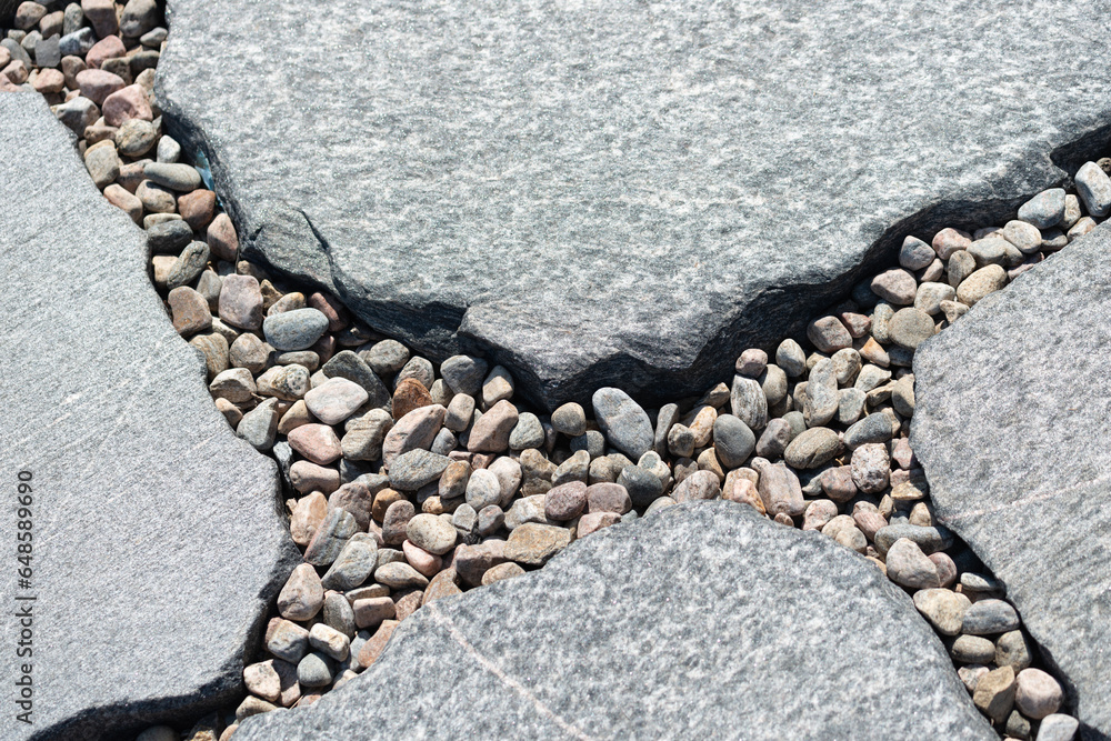 large flat stepping stones and pebbles large flat stepping stones and pebbles