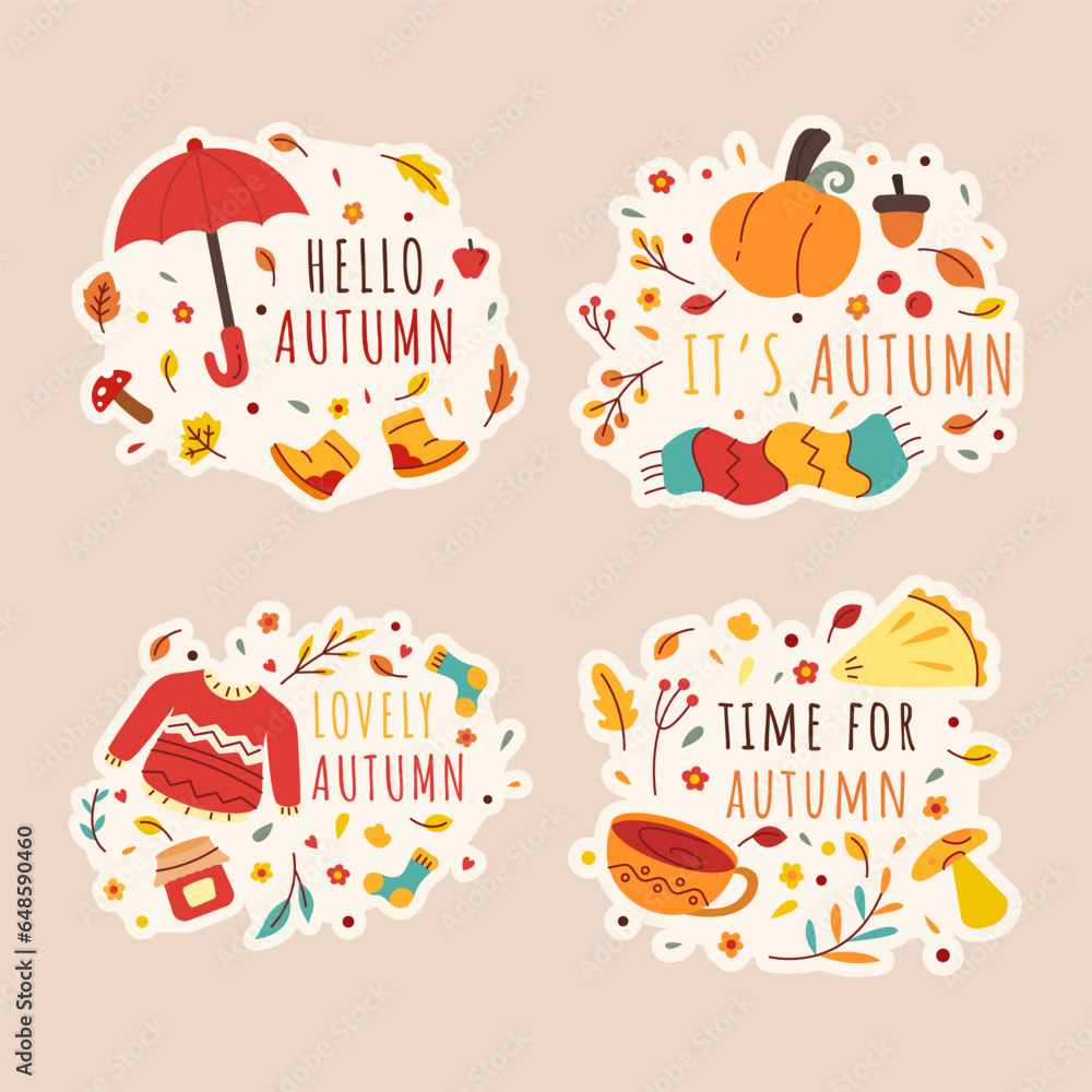 Cute Hand drawn Autumn Sticker
