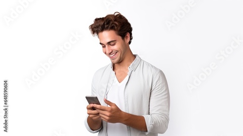 man texting on mobile phone